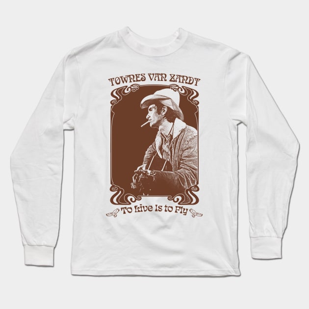 Townes Van Zandt // Retro Style Fan Design Long Sleeve T-Shirt by DankFutura